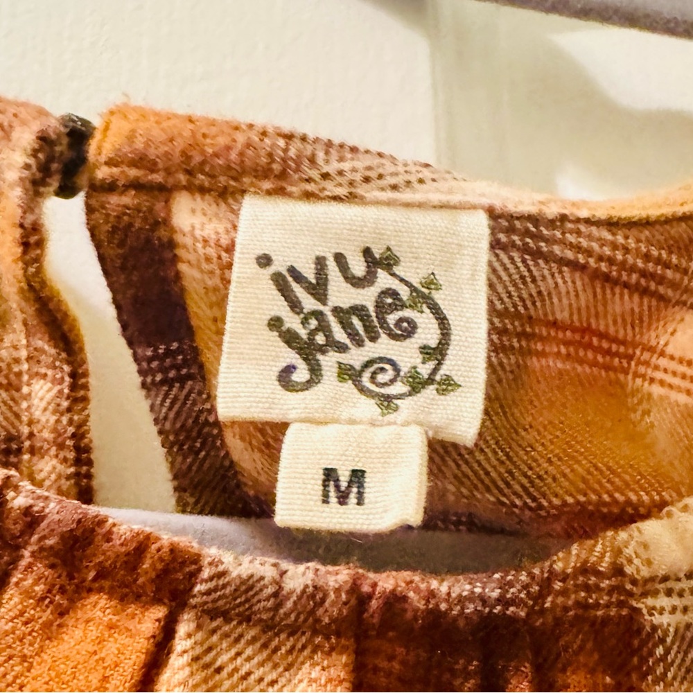 Ivy Jane plaid floral embroidered flannel shirt - Picture 5 of 6